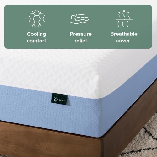 Zinus 8 Inch Full Cooling Essential Memory Foam Mattress, Medium Feel | Designed for Cooler Sleep, Soothing Pressure Relief, Just-Right Medium Feel, CertiPUR-US & OEKO-TEX Certified Materials