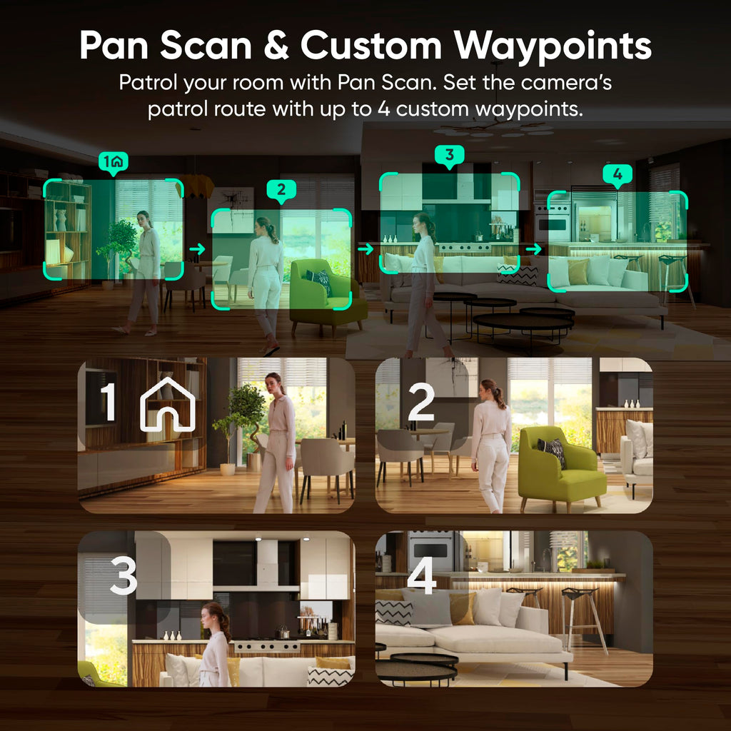 WYZE Duo Cam Pan Indoor/Outdoor IP65 2K 360° Pan/Tilt Smart Home Security Camera with Color Night Vision, Compatible with Alexa & Google Assistant, White