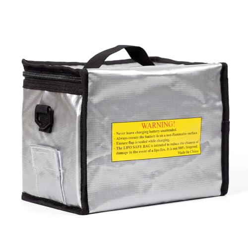 Zeee Fireproof Explosionproof Lipo Bag Battery Storage(8.46 x 6.5 x 5.71in) | Large Capacity Guard Pouch for Lipo Charge & Storage