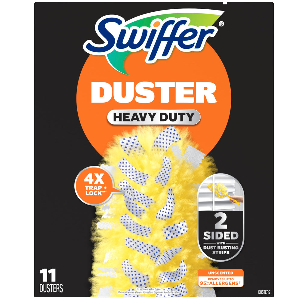 Swiffer Dusters Heavy Duty Multi-Surface Duster Refills for Cleaning, Unscented, 11 Count