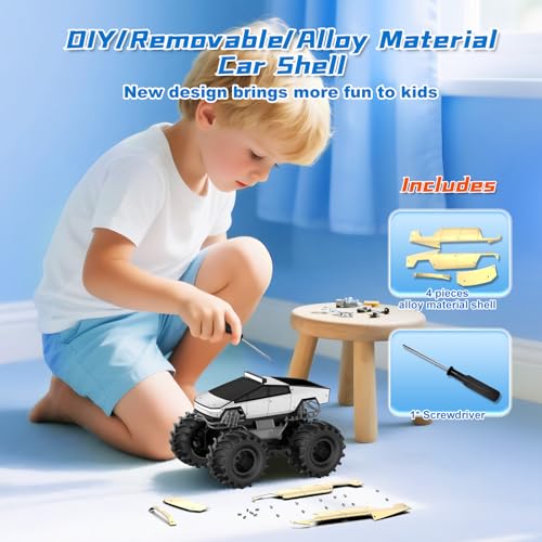 Amphibious Remote Control Car, 1:18 Monster Truck Toys for Boys RC Cars | 2.4 GHz Waterproof RC Trucks, 4WD All Terrain Off-Road Pickup, Kids Christmas Birthday Gifts Present Boys Girls Toys Ages 6+