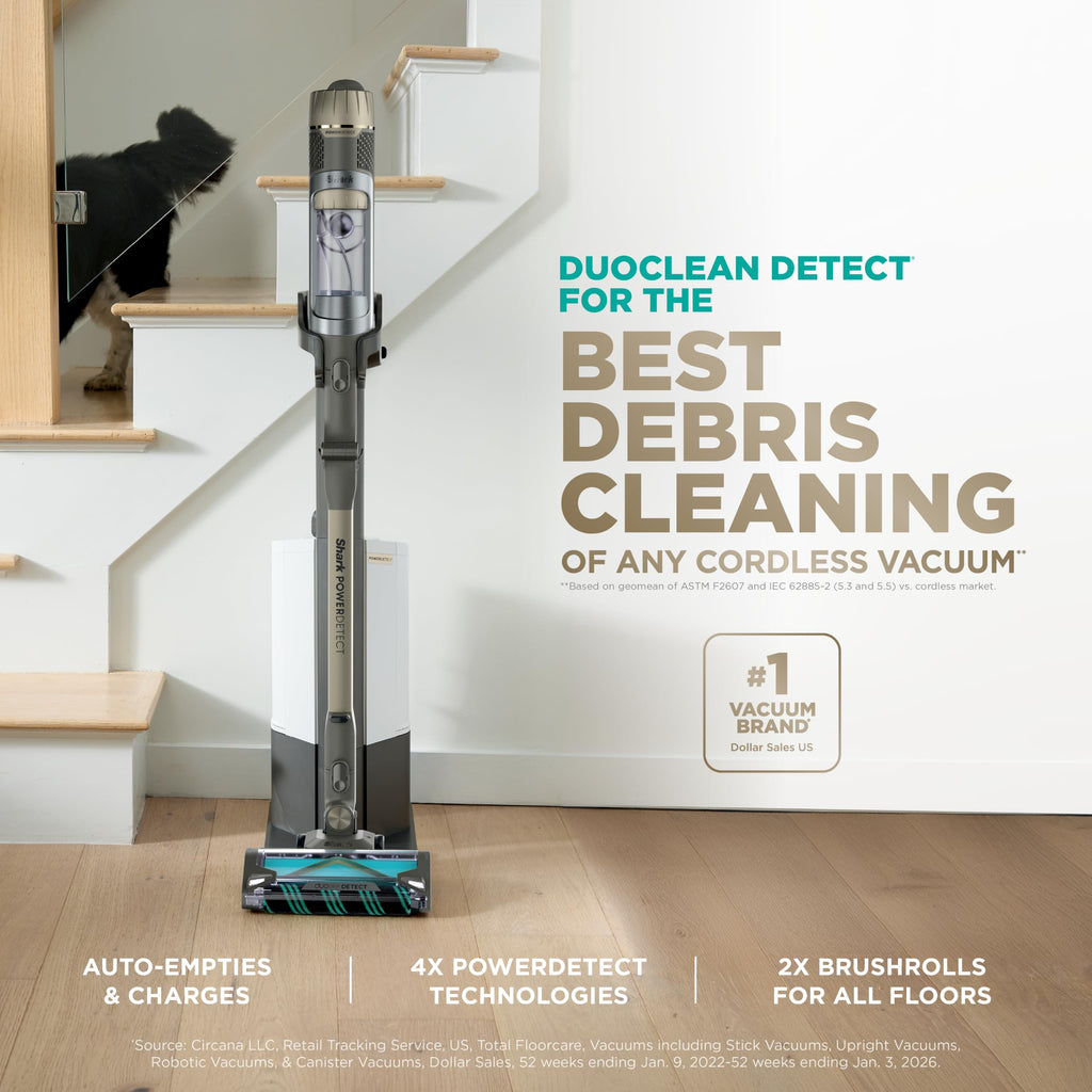 Shark® PowerDetect® Pet Plus Clean & Empty Cordless Stick Vacuum, IP3253 | Auto-Empty System, Powerful Suction, HEPA, Carpet & Hard Floor, Portable, Vacuum for Pet Hair, 70-Min Runtime, Gray