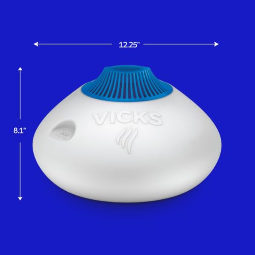 Vicks Warm Steam Vaporizer Humidifier for Medium and Large Rooms, 1.5 Gal | Warm steam humidifier provides warm relief at night for nasal congestion, can be used with VapoPads and VapoSteam
