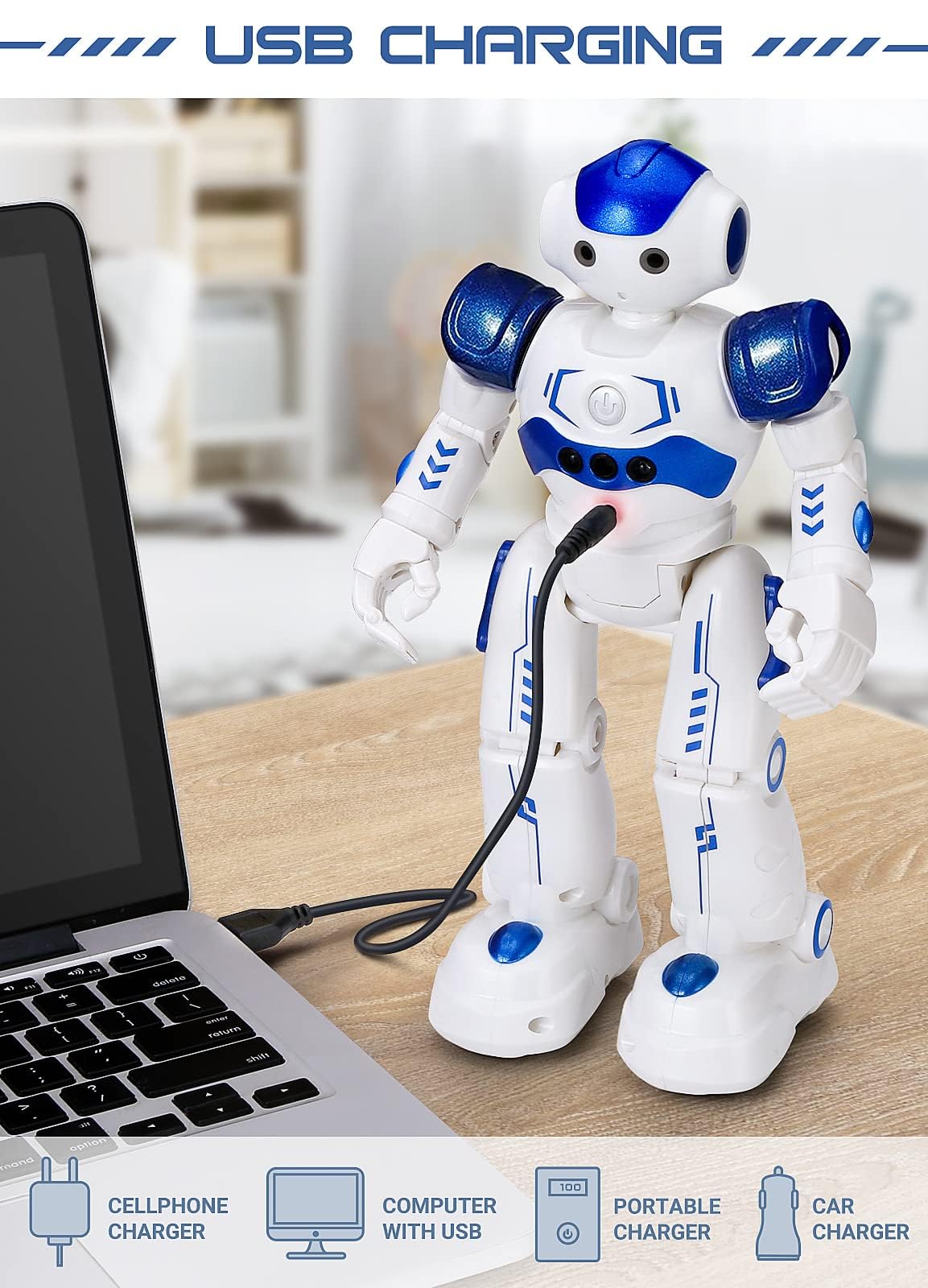 KingsDragon RC Robot Toys for Kids,Remote Control Smart Robot Toy | Gesture & Sensing Programmable Interactive Walking Robot for Age 3 4 5 6 7 8 10 Year Old Boys Girls Birthday Gift Present