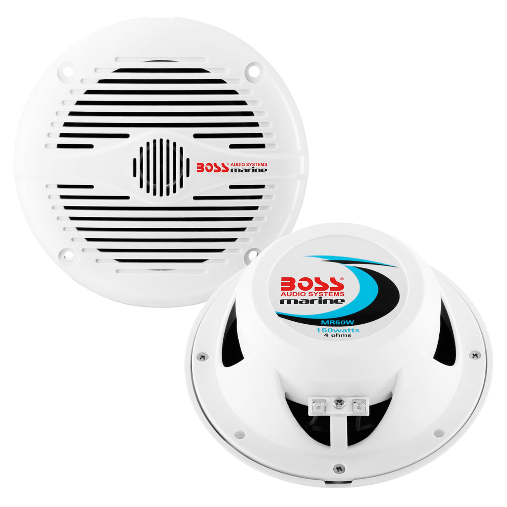 BOSS Audio Systems MR50W 5.25 Inch Marine Boat 300 Watt 2 Way Speaker Pair