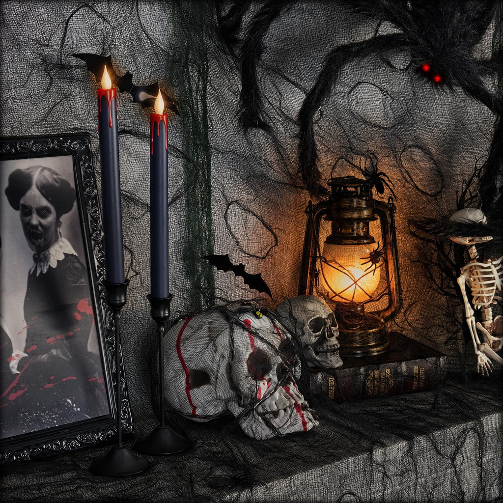 600 x 80 in Halloween Creepy Cloth for Yard and Outdoor Decorations, Black | Large Scary Gauze Cheesecloth for Creating Spooky Fabric Displays in Haunted Houses, Parties, Walls, Doorways and Windows