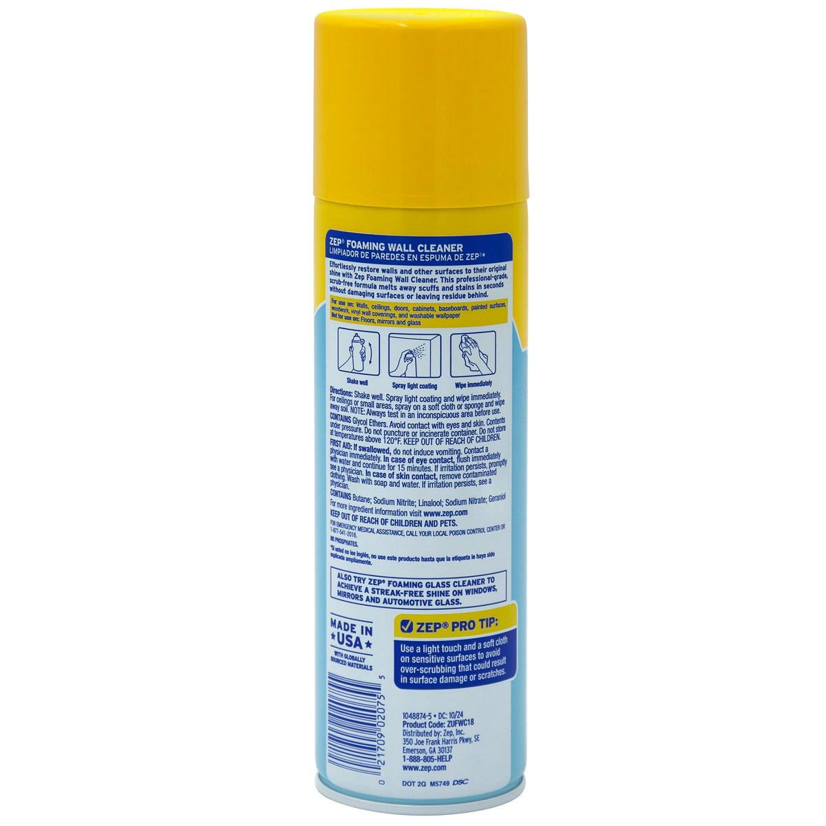 Zep Foaming Wall Cleaner - 18oz - Removes Scuffs & Stains | Removes Stains Without Damaging Finishes