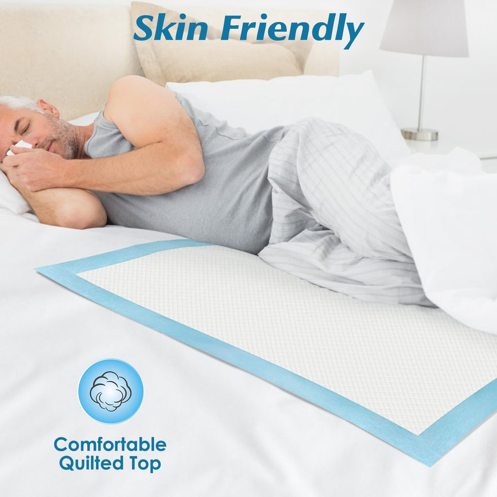 50 Count 30” x 36” Super Absorbency Disposable Underpads | Leakproof Quick Drying, Baby Puppy & Adults Bed Pads Disposable Adults, Dog Pee Pads Extra Large, XXL Incontinence Pads