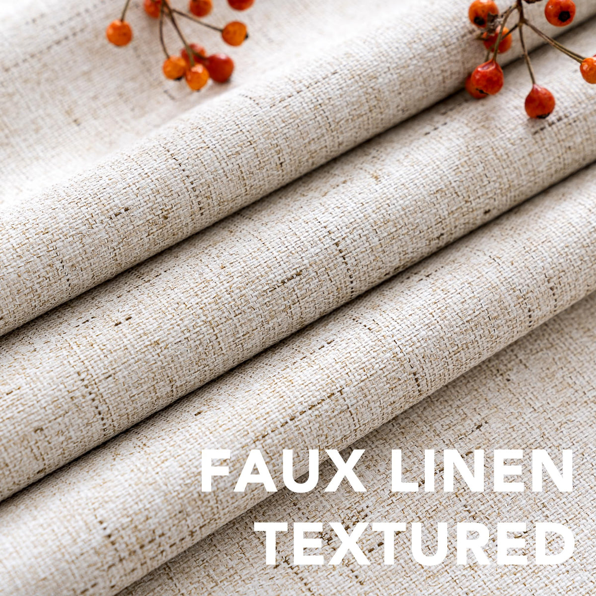 H.VERSAILTEX 100% Blackout Linen Curtains 84" L 2 Panels Natural | Total Black Out Drapes, Room Darkening Thermal Insulated, Grommet, GRS Certified, 52"W x 84"L Each for Bedroom/Living Room