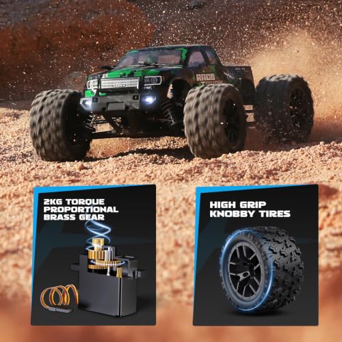HAIBOXING 18859 1:18 Scale All Terrain RC Car, Hobby 4WD Remote Control Car | 2.4GHz Electric RC Vehicle 36 KPH High Speed 4X4 Waterproof Off-Road RC Truck with Two Rechargeable Batteries for RC Driving