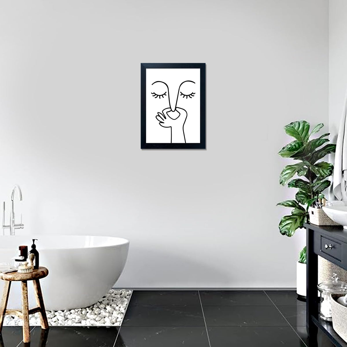 Black and White Bathroom Wall Decor Bad Smell Humorous Wall Art Funny Guest Toilet Picture Print Painting Modern Minimalistic Bathroom Sign