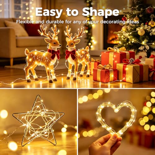 btfarm 30 Pack Fairy Lights Battery Operated Twinkle Lights with 3 Modes | 7Ft 20 Led String Light, Waterproof Bulk Small Mini Silver Wire for Christmas Mason Jars Wedding Table Centerpiece,Warm White