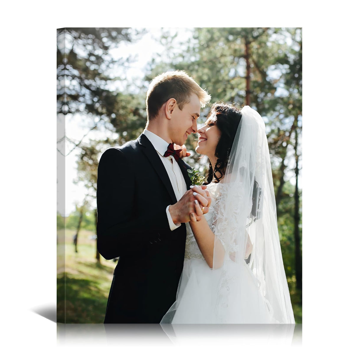 Custom Canvas Prints with Your Photo, Personalized Picture Wall Art 8x10in | Ship Next Day, Custom Photo Gifts for Mom Dad Pet Couple Family Wedding Anniversary, Floating Frame Available, Ready to Hang