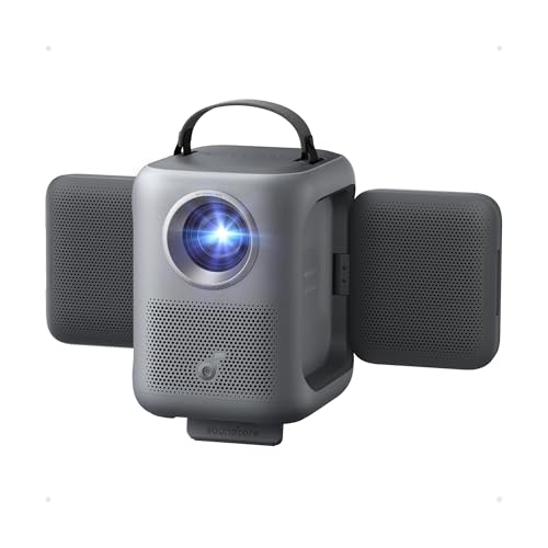soundcore Nebula P1i Portable Projector with Flippable Speaker | Google TV, Wi-Fi, Bluetooth, Autofocus and Auto Keystone, All-Glass Lens, 4K Support, 380 ANSI Lumens, 20W Dolby Audio, 1080p
