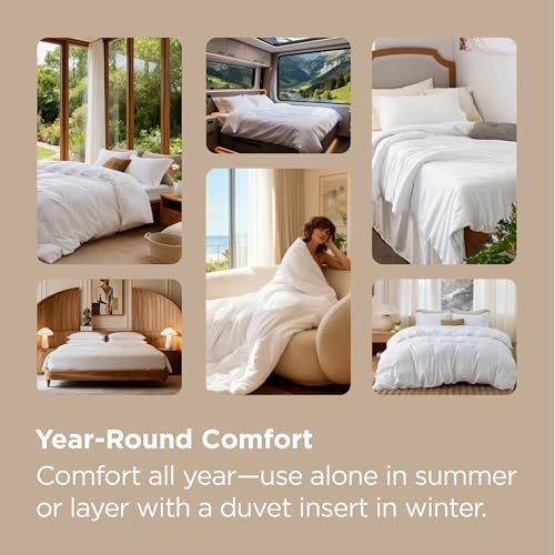 Bedsure Duvet Cover Queen Size, 3Pcs Soft Double Brushed Bedding Set, White | For Kids & Adults, 90"x90" Comforter Cover, Hotel Luxury, All Season, Breathable, Easy Care, Lightweight, Zipper Closure