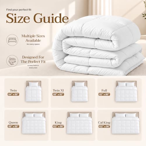 Utopia Bedding Duvet Insert, Comforters Queen Size 88 x 88 Inches, White | Cozy All Season Comforter for Kids, Boys, Girls, and Teens, Down Alternative Fill, Soft Microfiber Shell, Machine Washable