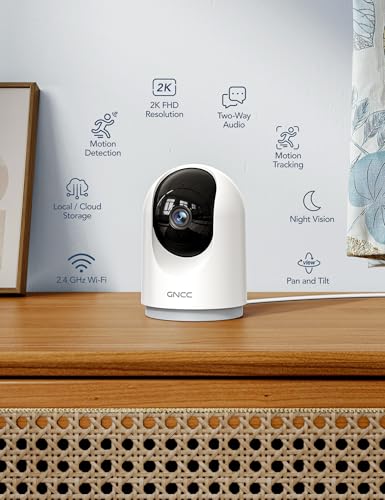 GNCC 5G Cameras for Home Security Indoor, Pet/Dog/Baby w Phone App, 4Pcs | Dual-Band Wi-Fi, 360 PTZ Auto-Tracking Pet/Dog/Cat/Puppy/Nanny, Motion Alert, SD Card or Paid Cloud