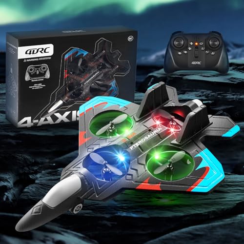 4DRC V32 Foam Remote Control Airplanes RC Planes for Kids Adults, RC Airplane Fighter Jet with Light, 360° Flip Fighter Jet Toys, Stunt Roll, Airplane Toy Gifts for Kids Boys