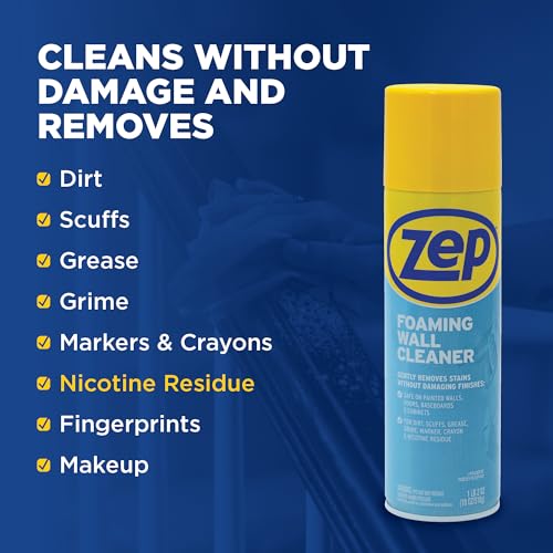 Zep Foaming Wall Cleaner - 18oz - Removes Scuffs & Stains | Removes Stains Without Damaging Finishes