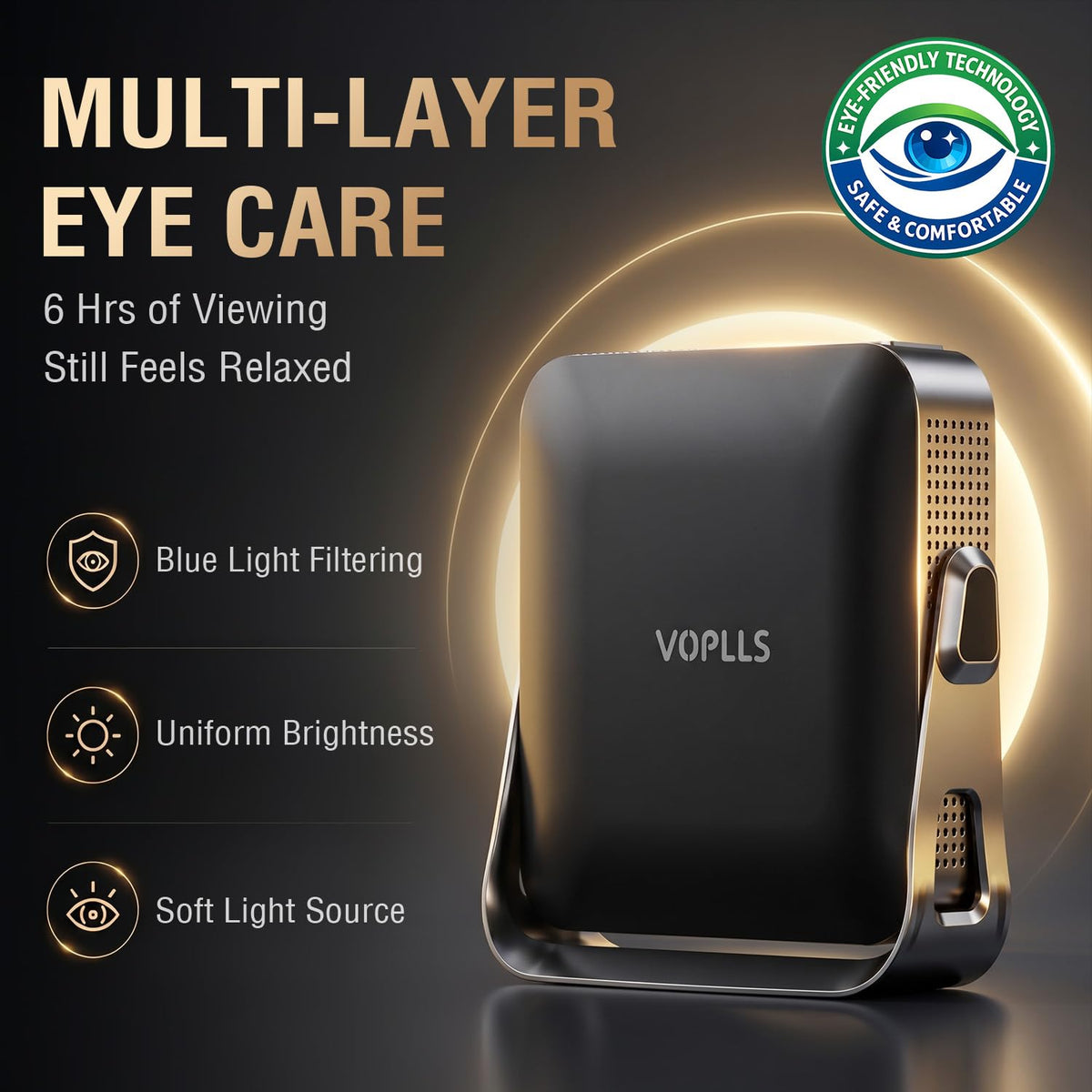 Now with Netflix/1080P-VOPLLS Smart Mini Projector with WiFi and Bluetooth | Thinnest 1.81" Native 1080P Auto Focus & Keystone Portable Outdoor Projector, 4K Home Movie Theater