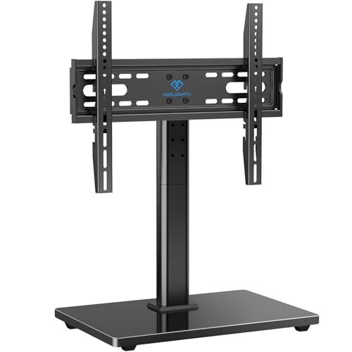 PERLESMITH Universal TV Stand Legs for 32-70 inch TVs to 99lbs with Mount | 8 Height adjustable, Tempered glass base, Fixed, Max VESA 400x400mm, Livingroom & Bedroom, PSTVS04