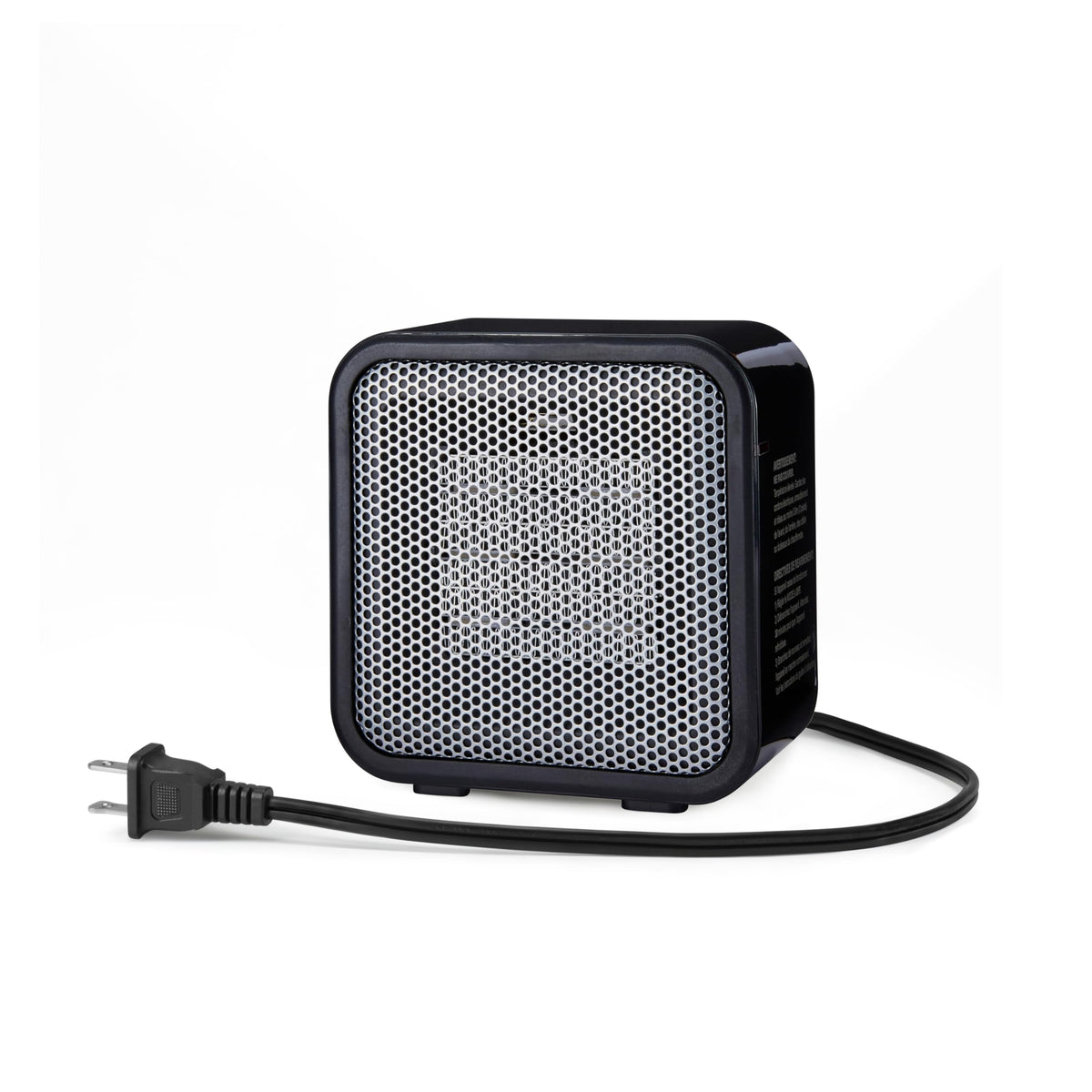 Amazon Basics Ceramic Portable Mini Space Heater for Office Desk, Indoor Use, Fast Heating, 500W, With Tip-Over Protection, Lightweight 1.4 lbs, Black, 5.87"D x 3.15"W x 5.95"H