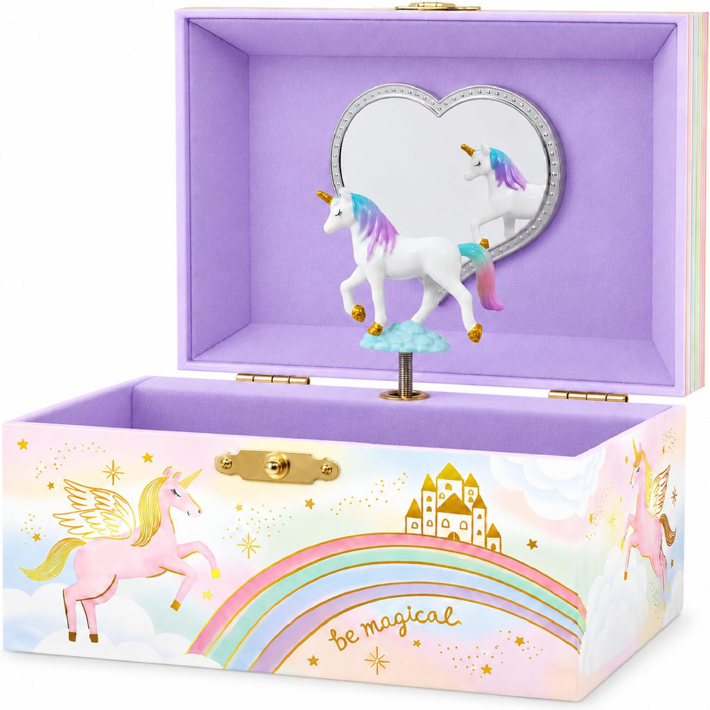 Giggle & Honey® Musical Unicorn Jewelry Box for Girls | Music Boxes for Little Girls, Toddler Jewelry Box for 4 Year Old Kids, Toys for Toddlers, Birthday Gifts for Kids 5-9 Years