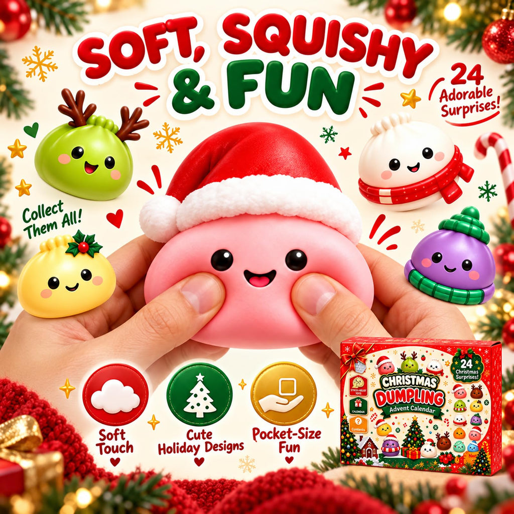 Squishy Advent Calendar 2026, 24-Day Christmas Gift with Mini Squishies (F) | Enjoy 24 days of Christmas surprises with soft mini squishies, festive characters, and a colorful gift box.