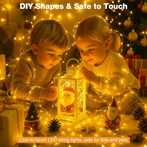 16FT 50 LED Fairy Lights Battery Operated with Timer, Warm White