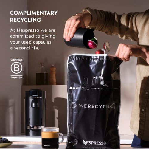 Nespresso Vertuo, Double Espresso Chiaro, Dark Roast, 30-Count Pods | Dark-Roast Coffee Capsules, Intense woody notes with creamy caramel