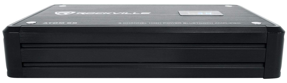 Rockville Atom 8B Black 8-Channel Marine/Boat Amplifier Amp | 3500W Peak, 880W RMS, Bluetooth, 4/6/8-Channel Configurable, Class D, Dual 50-250Hz Crossovers, RCA Line Output
