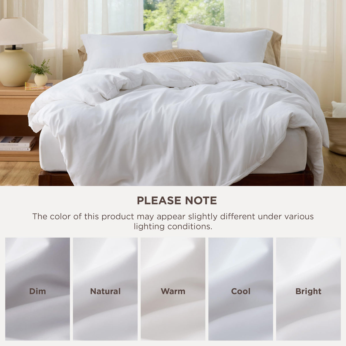Bedsure Duvet Cover Queen Size, 3Pcs Soft Double Brushed Bedding Set, White | For Kids & Adults, 90"x90" Comforter Cover, Hotel Luxury, All Season, Breathable, Easy Care, Lightweight, Zipper Closure