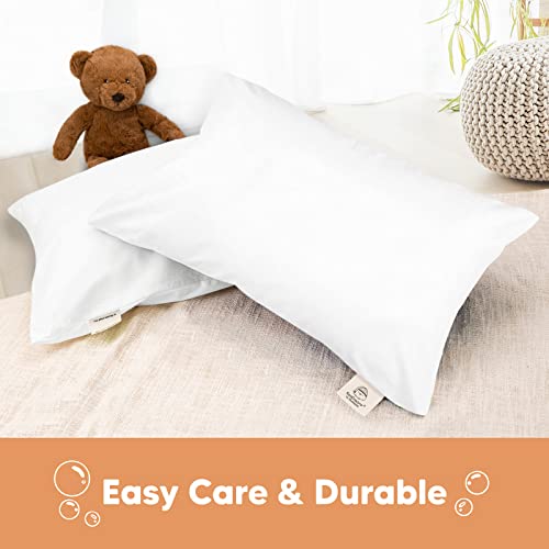 KeaBabies Toddler Pillowcase 13x18 Organic Cotton Cover, Soft White