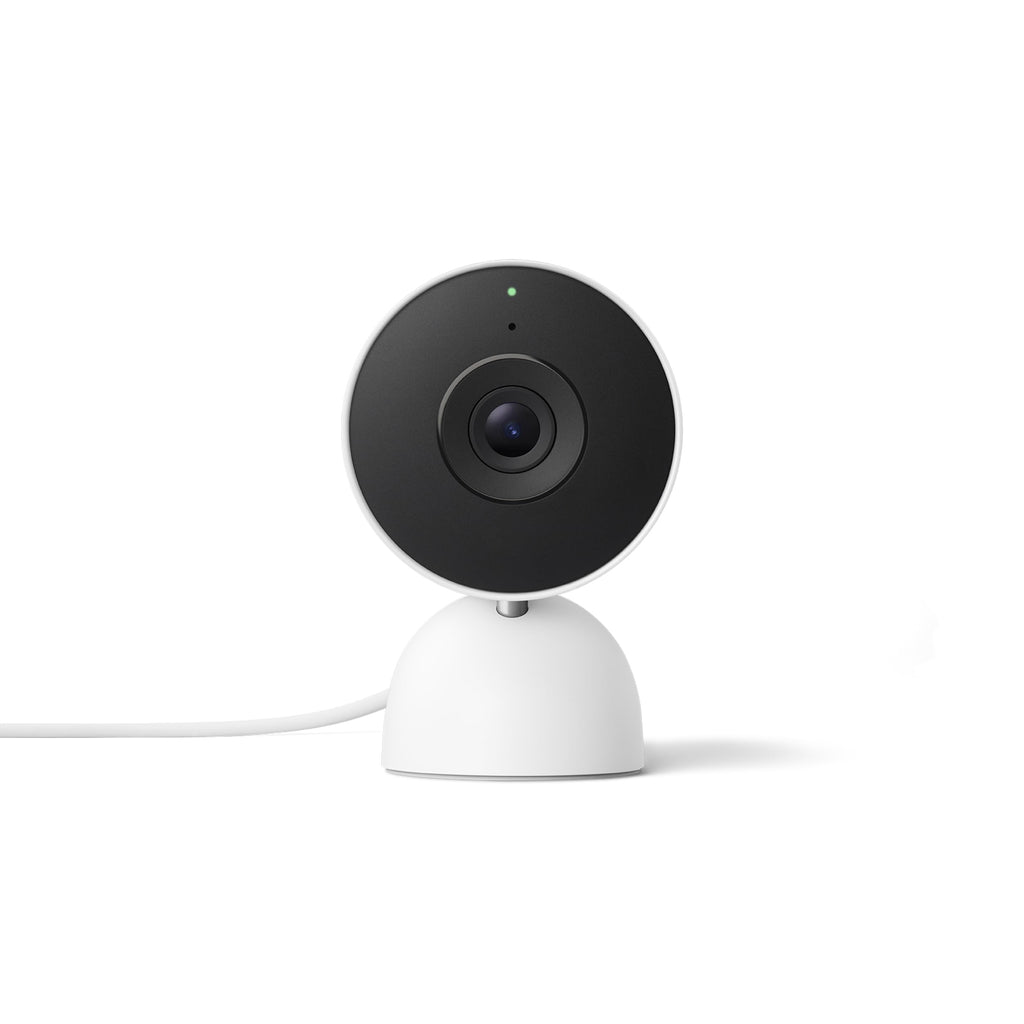 Google Nest Cam Indoor (Wired, 3rd Gen) - Security Camera - 2025 - Snow | 2K video, motion detection, color night vision, 2-way audio, works with Google Home and Gemini, intelligent alerts