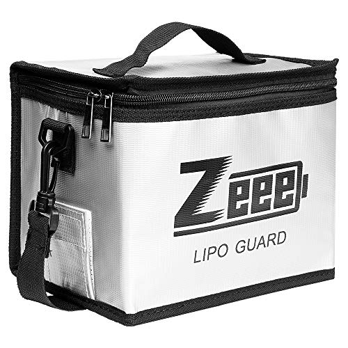 Zeee Fireproof Explosionproof Lipo Bag Battery Storage(8.46 x 6.5 x 5.71in) | Large Capacity Guard Pouch for Lipo Charge & Storage