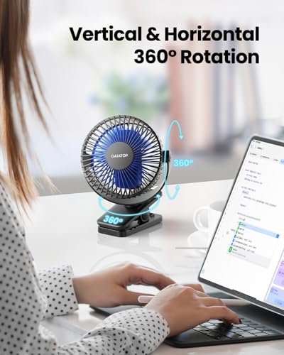 Gaiatop Portable Clip on Fan, Mini Personal Quiet Rechargeable Fan