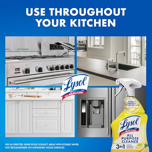 Lysol All Purpose Cleaner Spray, Disinfectant, Lemon, 32oz | Multipurpose Cleaner, Sanitizer & Disinfectant Spray, Degreaser, Multi-Surface Kitchen & Bathroom Cleaner, Cleaning Supplies