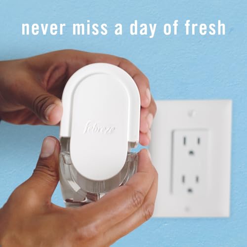 Febreze Plug-In Air Freshener, Odor-Fighting Scented Oil Refill, Air Fresheners for Home and Bathroom and Kitchen, Long Lasting for Strong Odors, Linen & Sky Scent, 0.87oz Refills, 3 Count (Pack of 1)