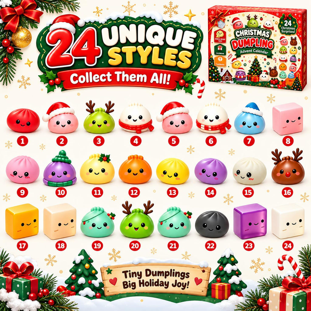 Squishy Advent Calendar 2026, 24-Day Christmas Gift with Mini Squishies (F) | Enjoy 24 days of Christmas surprises with soft mini squishies, festive characters, and a colorful gift box.