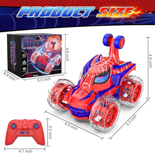 Mafbeanl Remote Control Car Stunt RC Cars 360° Rotating | 2.4GHz Rechargeable Wheel Lights Toys Car Gift for Boys 3 4 5 6 7 8 9 10 11 12