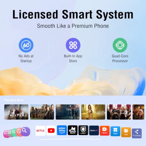 Now with Netflix/1080P-VOPLLS Smart Mini Projector with WiFi and Bluetooth | Thinnest 1.81" Native 1080P Auto Focus & Keystone Portable Outdoor Projector, 4K Home Movie Theater