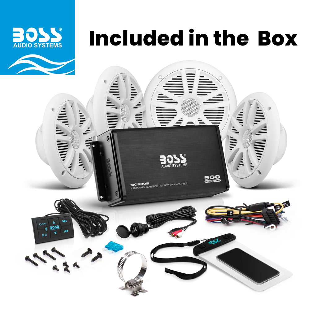 BOSS Audio Systems ASK904B.64 Marine Bluetooth 6.5in Speakers & Amplifier