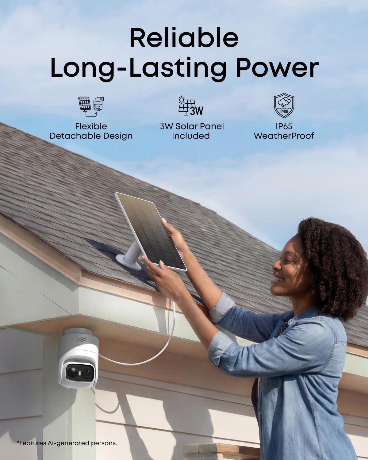 eufy Security eufyCam C37, Solar Cameras Wireless Outdoor,2K Resolution | 360° Pan & Tilt AI Tracking, Human/Pet/Vehicle Detection, Flexible Solar Panel, Color Night Vision, No Monthly Fee