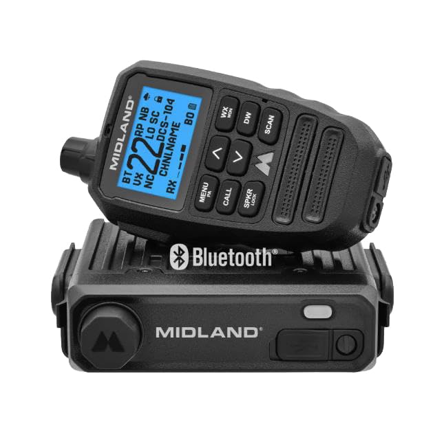 Midland MXT295 15W MicroMobile GMRS Two-Way Radio with Bluetooth Mic | Wireless Bluetooth Mic, IP67 Waterproof, 99 Channels, 8 Repeater Channels, PA and Intercom, NOAA Weather Alert