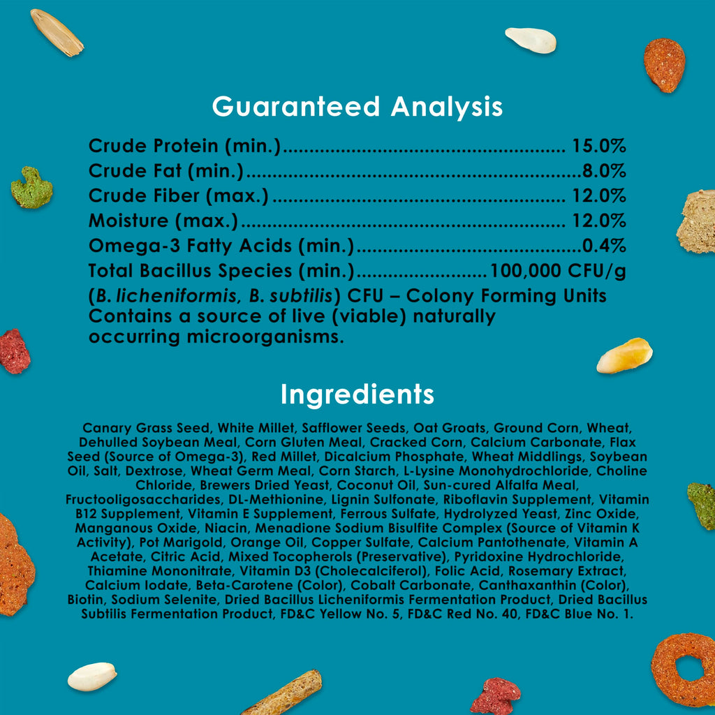 Kaytee Forti-Diet Pro Health+Safflower Nourish+Protect Cockatiel Food | Supports digestive health. Bird food cockatiel with safflower and flaxseed. Cockatiel seed, prebiotics, probiotics
