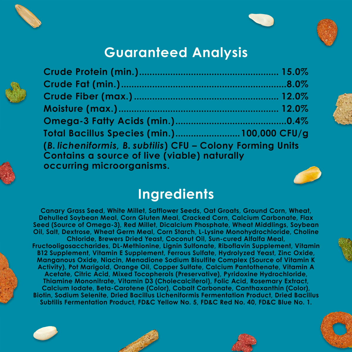Kaytee Forti-Diet Pro Health+Safflower Nourish+Protect Cockatiel Food | Supports digestive health. Bird food cockatiel with safflower and flaxseed. Cockatiel seed, prebiotics, probiotics