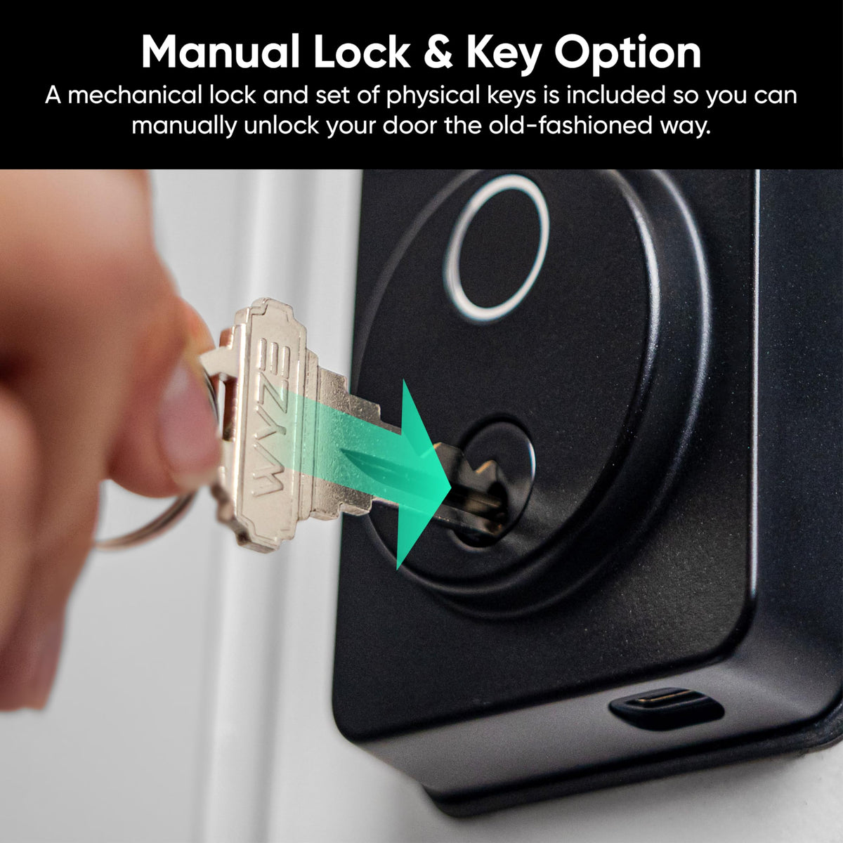 Wyze Auto-Lock Bolt v2, Fingerprint Keyless Entry Smart Lock, AI Learning Scanner with Wi-Fi Front Door Lock Deadbolt, Auto-Lock, 8 Months Battery, BHMA2, IP53, Anti-Peep Keypad, Backup Keys