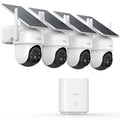 aosu D1 Classic 4-Cam Kit, Security Cameras Wireless Outdoor, Solar Powered | No Subscription Required, 32GB Built-in Storage, 360° Auto Tracking, 2K (3MP) Full-Color Night Vision, Easy Install