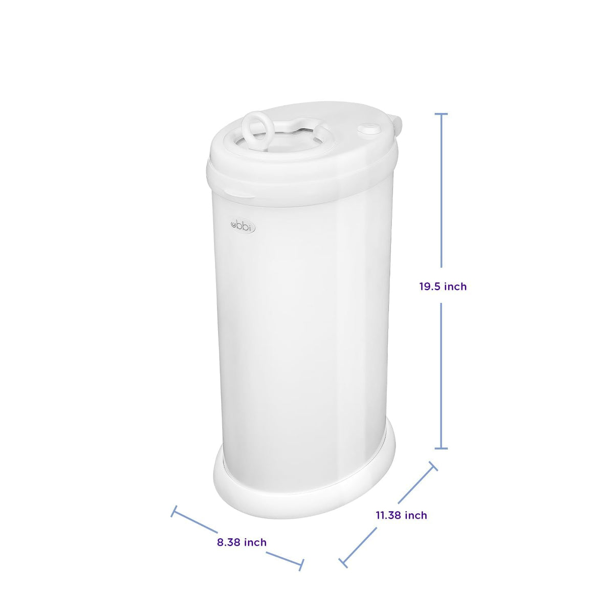 Ubbi Stainless Steel Diaper Pail, No Special Bags, Odor-Locking, White | Award-Winning Registry Must-Have, Childproof Safety Lid with Lock, Holds Up To 55 Newborn Diapers, Modern Nursery Essential