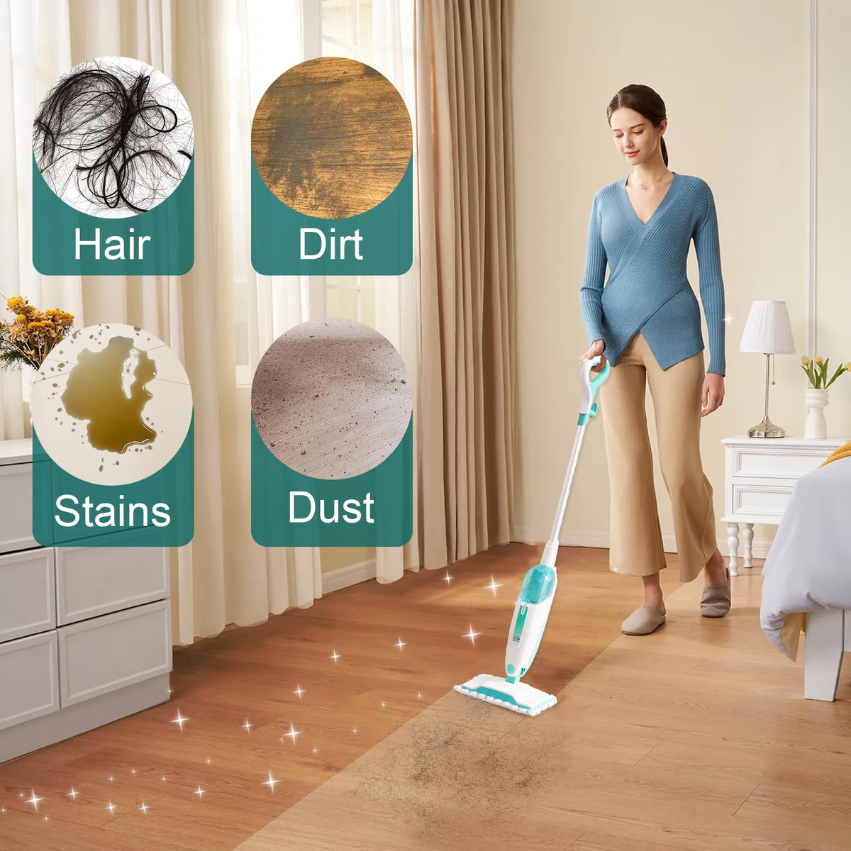 6 Pack Steam Mop Replacement Pads Compatible with Shark Steam Mops | Fit for S1000/S1000A/S1000C/S1000WM/S1001C, Floor Steamer Pads Washable, Reusable Microfiber Cleaner Pads